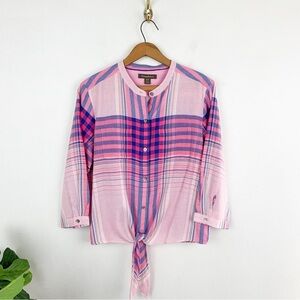 Tommy Bahama Women’s Cotton Tie Front Button Down Top Sz M